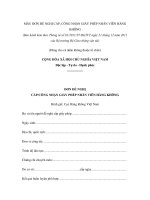 MẪU ĐƠN ĐỀ NGHỊ CẤP, CÔNG NHẬN GIẤY PHÉP NHÂN VIÊN HÀNG KHÔNG ppt