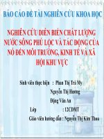 DIỄN BIẾN CHẤT LƯỢNG NƯỚC SÔNG PHÚ LỘC
