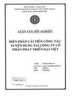 Biện pháp cải tiến công tác tuyển dụng tại công ty cổ phần phát triển Đại Việt