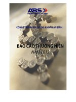 báo cáo thường niên 2012 công ty cổ phần chứng khoán an bình abs