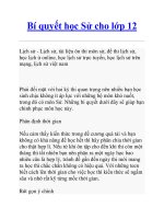 Bí quyết học Sử cho lớp 12 Lịch sử - Lịch sử, tài liệu ôn thi môn sử, đề pptx