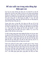 Để sản xuất rau trong mùa đông đạt hiệu quả cao pdf