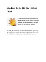 Mùa Khô, Trị Da Thô Ráp Với Trái Chanh doc