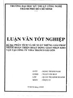Phân tích và đề xuất những giải pháp nhằm hoàn thiện hoạt động giao nhận kho vận tại công ty Vina Tranco Sài Gòn