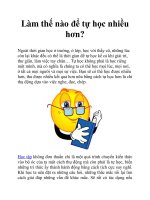 Làm thế nào để tự học nhiều hơn? pdf