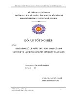 Khả năng xử lý nước thải sinh hoạt của cỏ VETIVER và lục bình bằng mô hình đất ngập nước