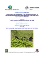 The development and implementation of new appropriate technologies for improving goat production and increasing small-holder income in the central region of Vietnam - Milestone 9