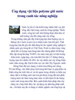 Ứng dụng vật liệu polyme giữ nước trong canh tác nông nghiệp doc