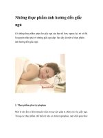 Những thực phẩm ảnh hưởng đến giấc ngủ pptx