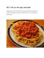 Mỳ Ý sốt cay cho ngày mưa lạnh pptx