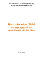 Báo cáo năm 2010 về hoạt động hỗ trợ người khuyết tật tại Việt Nam