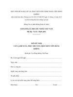 MẪU ĐƠN ĐỀ NGHỊ CẤP LẠI, PHỤC HỒI NĂNG ĐỊNH NHÂN VIÊN HÀNG KHÔNG pptx