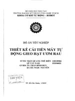 Thiết kế cải tiến máy tự động gieo hạt ươm rau