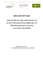 BÁO CÁO KẾT QUẢ Đánh giá Nhu cầu Tăng cường Năng lực của các bên có liên quan đến lâm nghiệp cấp cơ sở nhằm giảm phát thải do mất rừng và suy thoái rừng (REDD)