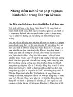 Những điểm mới về xử phạt vi phạm hành chính trong lĩnh vực kế toán potx