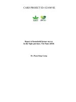 Báo cáo khoa học nông nghiệp 