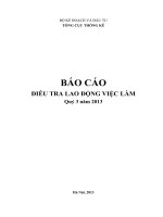 BÁO CÁO ĐIỀU TRA LAO ĐỘNG VIỆC LÀM Quý 3 năm 2013