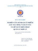 Nghiên cứu đánh giá ô nhiễm lưu vực Sông Vàm Cỏ Tây và đề xuất biện pháp quản lý hợp lý