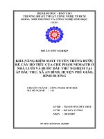 KHẢ NĂNG KIỂM SOÁT TUYẾN TRÙNG BƯỚU RỄ CÂY HỒ TIÊU CỦA CHẾ PHẨM NEMAITB Ở NHÀ LƯỚI VÀ BƯỚC ĐẦU THỬ NGHIỆM TẠI ẤP BẦU TRƯ, XÃ AN BÌNH, HUYỆN PHÚ GIÁO, BÌNH DƯƠNG