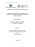 Báo cáo khoa học nông nghiệp 