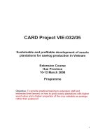 Card Project VIE: Sustainable and profitable development of acacia plantation for sawlog production in Viet nam