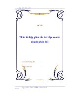 đồ án chi tết máy thiết kế hộp giảm tốc hai cấp, có cấp nhanh phân đôi