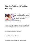 Thực Đơn Ăn Kiêng Giữ Vóc Dáng Kiểu Pháp ppt