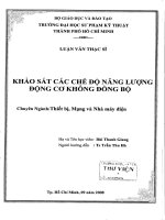 Khảo sát các chế độ năng lượng động cơ không đồng bộ