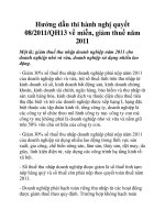 Hướng dẫn thi hành nghị quyết 08/2011/QH13 về miễn, giảm thuế năm 2011 pdf