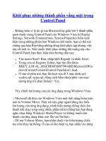 Khôi phục những thành phần vắng mặt trong Control Panel pot