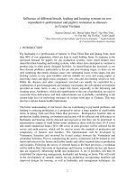 Influence of different breeds, feeding and housing systems on sow reproductive performance and piglet''''s resistance to diseases in Central Vietnam pdf