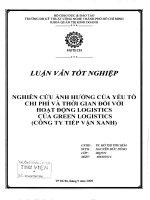 Nghiên cứu ảnh hưởng của yếu tố chi phí và thời gian đối với hoạt động Logistics của Green Logistics (công ty tiếp vận Xanh)
