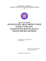 Đánh giá mức độ ô nhiễm vi sinh nguồn nước mặt tại rạch Ông Buông Quận 6 thành phố Hồ Chí Minh