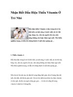 Nhận Biết Dấu Hiệu Thiếu Vitamin Ở Trẻ Nhỏ pptx