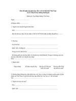 Đơn đề nghị cấp phép bay đến và đi từ lãnh thổ Việt Nam potx