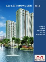 báo cáo thường niên 2012 công ty cổ phần phát triển đô thị nam hà nội