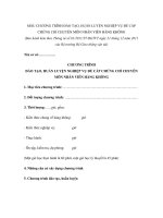 MẪU CHƯƠNG TRÌNH ĐÀO TẠO, HUẤN LUYỆN NGHIỆP VỤ ĐỂ CẤP CHỨNG CHỈ CHUYÊN MÔN NHÂN VIÊN HÀNG KHÔNG pot