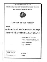 Quản lý nhà nước doanh nghiệp nhỏ và vừa trên địa bàn quận 3