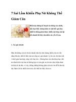 7 Sai Lầm Khiến Phụ Nữ Không Thể Giảm Cân Điểm lại những kế hoạch ăn docx