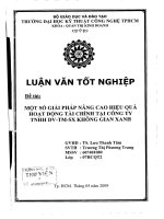 Một số giải pháp nâng cao hiệu quả hoạt động tài chính tại công ty TNHH dịch vụ thương mại sản xuất Không Gian Xanh
