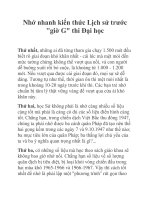 Nhớ nhanh kiến thức Lịch sử trước 