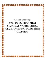 Ứng dụng phần mềm Mathcad và Geogebra giải một số bài toán hình giải tích