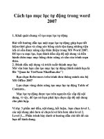 Cách tạo mục lục tự động trong word 2007 docx