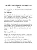 Mật khẩu: Những điều ít biết và kinh nghiệm sử dụng pptx