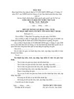 MẪU ĐƠN XIN THÀNH LẬP (HOẶC CHIA, TÁCH, SÁP NHẬP, HỢP NHẤT) TỔ CHỨC TÔN GIÁO TRỰC THUỘC pptx