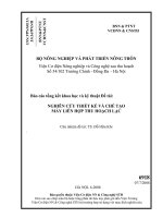 NGHIÊN CỨU THIẾT KẾ VÀ CHẾ TẠO MÁY LIÊN HỢP THU HOẠCH LẠC