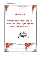 Sáng kiến: Một số biện pháp chỉ đạo nhằm nâng cao chất lượng dạy học cho giáo viên trường mầm non hiện nay