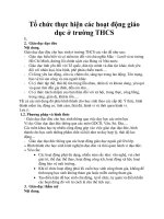 Tổ chức thực hiện các hoạt động giáo dục ở trường THCS ppt