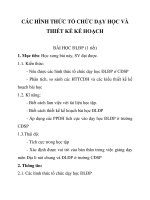 CÁC HÌNH THỨC TỔ CHỨC DẠY HỌC VÀ THIẾT KẾ KẾ HOẠCH potx