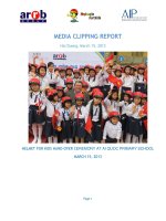 MEDIA CLIPPING REPORT hai duong HELMET FOR KIDS HAND OVER CEREMONY AT AI QUOC PRIMARY SCHOOL MARCH 15 2013